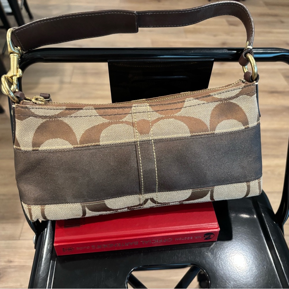 Coach Brown and Tan Shoulder Bag